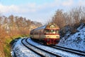 Beautiful Czech passenger train with carriages.