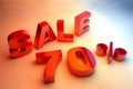 Beautiful 3d render text SALE 70%