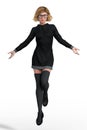 Rendering of a beautiful young woman levitating in an urban fantasy or paranormal style pose