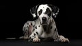 Beautiful Dalmatian Dog on Black Royalty Free Stock Photo