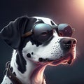 Beautiful Dalmatian dog wearing Oakley sunglasses