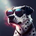 Beautiful Dalmatian dog wearing Oakley sunglasses