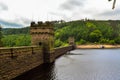 The beautiful Dam of the Ladybower Reservoir, Peak District National Park Royalty Free Stock Photo