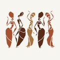 Beautiful dancers silhouette