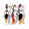 Beautiful dancers silhouette