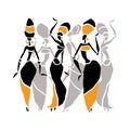 Beautiful dancers silhouette