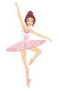 Beautiful dancing ballerina isolated on white ba Royalty Free Stock Photo
