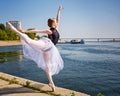 Beautiful dancing ballerina. Royalty Free Stock Photo