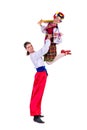 Beautiful dancing couple in ukrainian polish Royalty Free Stock Photo