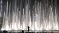 Beautiful dancing fountains in Dubai in night time.