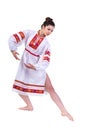 Beautiful dancing girl in ukrainian polish Royalty Free Stock Photo