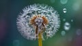 Beautiful dandelion close-up springtime transparent