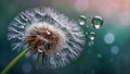 Beautiful dandelion close-up springtime transparent delicate