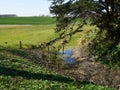 Beautiful Danish Countryside Landscape Over Rolling Hills with Green Fields Royalty Free Stock Photo