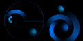 Dark blue premium minimalist background with luxury circles geometric elements