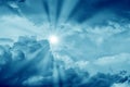 Beautiful Dark Sky with Sun Royalty Free Stock Photo