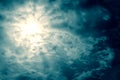 Beautiful Dark Sky With Sun Royalty Free Stock Photo