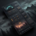 Beautiful Dark Theme User Interface Image Template