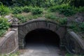 Dark Tunnel and Green Plants at Central Park during Summer in New York City Royalty Free Stock Photo