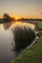 Beautiful dawn landscape image of River Thames at Lechlade-on-Thames in English Cotswolds countryside Royalty Free Stock Photo