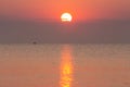 A beautiful dawn over the Black Sea in Odesa. Ukraine Royalty Free Stock Photo