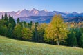 Beautiful dawn over The High Tatra Mountains, Carp