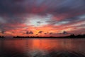 beautiful dawn on the river bank