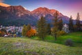 Beautiful dawn scenery with Bucegi mountains, Busteni, Transylvania, Romania Royalty Free Stock Photo