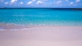 Beautiful day at the beach with a distant cruise ship