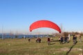 Sea and paragliding Royalty Free Stock Photo