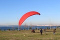 Sea and paragliding Royalty Free Stock Photo