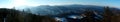 Beautiful day for hiking: Extra wide Panoramic view at Hohe Wand in Austria / Schneeberg / Rax / Gutensteiner Alpen / Royalty Free Stock Photo