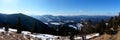Beautiful day for hiking: Panoramic view at Hohe Wand in Austria / Schneeberg / Rax / Outdoor Travel Lifestyle Concept / Active wi Royalty Free Stock Photo