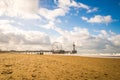 Beautiful day at Scheveningen beach, Netherlands with famous Pie Royalty Free Stock Photo