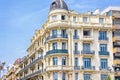 Beautiful daylight view to a hotel facade in Nice Cote d`Azur Royalty Free Stock Photo