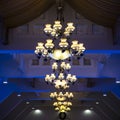 Beautiful and dear modern chandelier in living room Royalty Free Stock Photo