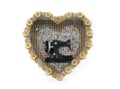 Beautiful decor in the form of heart with a sewing machine insid