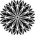 Beautiful Decor Mandala Vector.  black and white flower, Royalty Free Stock Photo