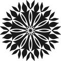 Beautiful Decor Mandala Vector.  black and white flower and leaves, Royalty Free Stock Photo