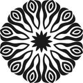 Beautiful Decor Mandala Vector. Decor, black and white flower, Royalty Free Stock Photo
