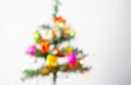 Beautiful decorated christmas tree with defocused lights presents for new year isolated on white background Royalty Free Stock Photo