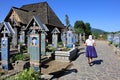 Colorful Merry Cemetery in Sapanta, Romania Royalty Free Stock Photo