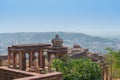 Beautiful decorated garden of Jaswant Thada cenotaph. Garden has carved gazebos, a tiered garden, and a small lake with nice view Royalty Free Stock Photo