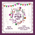 Beautiful decorated invitation card for holy month of muslim community, Ramadan Kareem celebration Royalty Free Stock Photo
