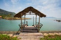 Beautiful Decorated Romantic Wedding Table on Tropical Beach