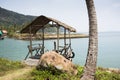 Beautiful Decorated Romantic Wedding Table on Tropical Beach