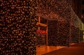 Beautiful decorated street during winter holiday.