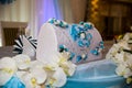 Beautiful decorated wedding restaurant for marriage. Colorful decoration for celebration. Beauty bridal interior Royalty Free Stock Photo