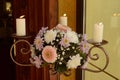 Beautiful decoration with candles and flowers