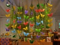 Beautiful decoration with colored butterflies